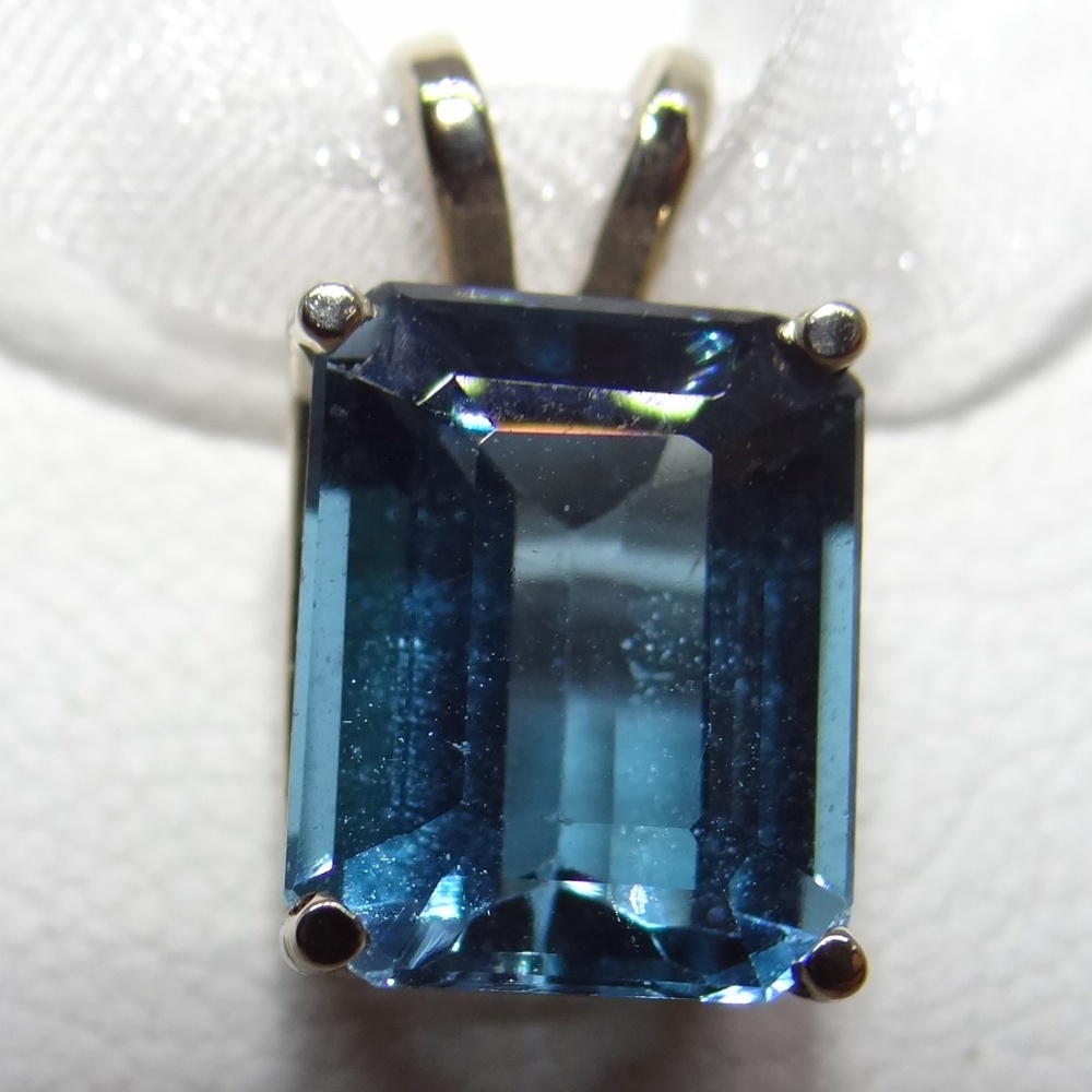 COPY - Blue Topaz Emerald Cut Pendant
